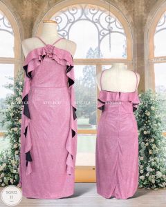 SG952 ชุดเดรส ราตรียาว สำหรับสาวอวบ สาวพลัสไซส์ กากเพชรสวย เกรดพรีเมี่ยม ยืดหยุ่นได้ดี - ผู้หญิง Women