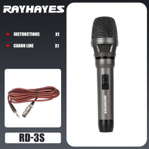 RAYHAYES Rechargeable Dynamic Microphone Wired with 5 Meter Waterproof Tensile Cable for Karaoke