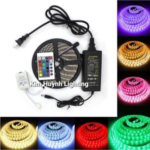 Bộ đèn Led dây đổi màu kèm remote 24 phím quay Tiktok trang trí bể cá hắt trần