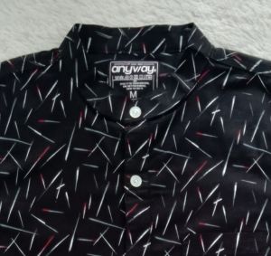 Anyway Kemeja Pendek Koko Black Motif 482