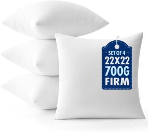 MIULEE Throw Pillows Inserts Pack of 2 18x18 Inch 100% Virgin Fiber Filling Bed Couch Pillows