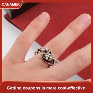 【CANAMEK】 Cổ Điển Dễ Thương Mèo Nhẫn Phụ Nữ Đồ Trang Sức Hợp Thời Trang Có Thể Điều Chỉnh Vòng Món Quà Đảng Phụ Kiện