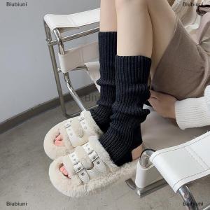 [COD] Biubiuni Y2k Mùa Đông Chân Ấm Fluffy Goth Phụ Kiện Gothic Lolita Đan Vớ Dài Phụ Nữ Chân Ấm Phụ Nữ Sock Gothic Phong Cách Legging