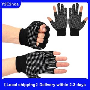 【Local shipping】 Non-slip Touchscreen Nylon Gloves Men Women Summer Outdoor Riding Fitness Breathable Non-slip Sunscreen Half Finger Gloves