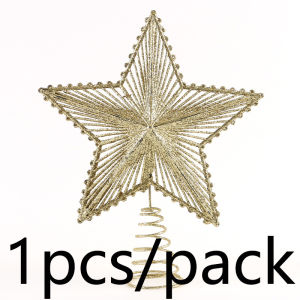 (1Pcs)27.7*19.6cm Gold Silver Red Sequins Five Pointed Star Tree Top Hat New Years Christmas Party Supplies Home Decoration DIY