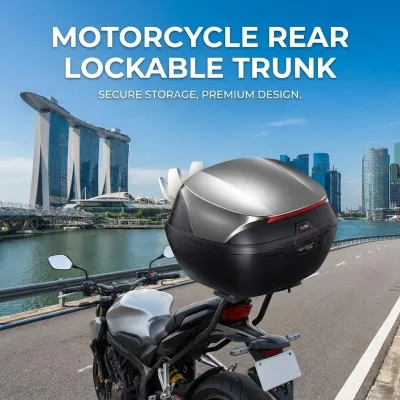 Waterproof Top Case for Motorcycle Universal Motorcycle Rear Top Box with Safety Lock Rear Box for Motorcycles