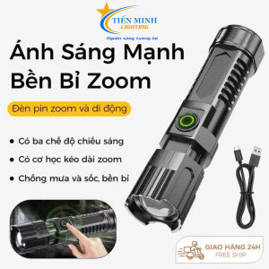 Đèn pin cầm tay siêu sáng 9963 có Zoom xa gần pin trâu trên 15h 3 chế độ sáng chông nước