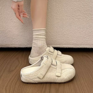 [Free Shipping] 2026 New Versatile Velcro Closed-Toe Mules For Women Retro Thick-Soled Casual Sports Shoes For Outdoor Wear