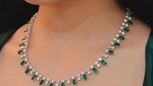WUIHA Top Quality Solid 925 Sterling Silver Oval 5*7MM Emerald Gem Created Moissanite Wedding 42CM Pendant Necklace Fine Jewelry