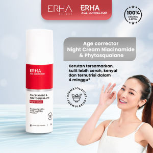 ERHA Age Corrector Night Cream - Krim Moisturizer Pelembab Wajah Malam Anti Aging - Niacinamide & Phytosqualane