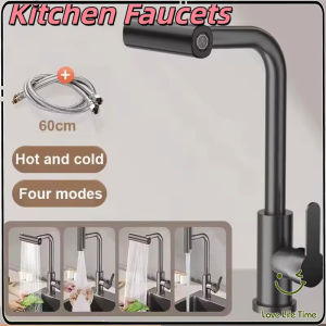 Kitchen Faucets Brass Sink Faucet Pull Out Kitchen Sink Water Tap Deck Mounted Mixer Stream Sprayer Head Hot Cold Taps