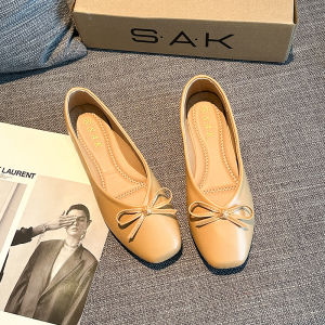 SAK Womens Casual Soft Square Toe Korean Flats Dollshoes 5018-28 - Perfect for Indoor & Outdoor Wear with Bow Detailing Girl Footwear Flatform Running Chef