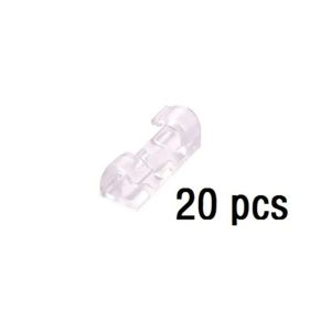 20 Pcs Cable Organizer Clips Wall Desk Cable Organizer Cord Holder Wall Cord Holder Clip Clips Cable Fixation Cable Wall Clip (Transparent/White/Black)