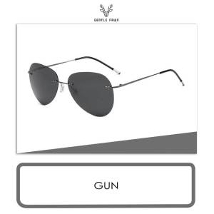 Gentle Fawn Kacamata Hitam Sunglases Polarized Anti Silau Style Aviator Rimless Fashion Pria Dan Wanita Metal Kuat 3188