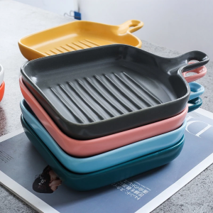 Square Plastic Divided Dinner Plate Portion Control Food Plate Stackable Salad Plate 4 Compartments Fat Reducing Plate