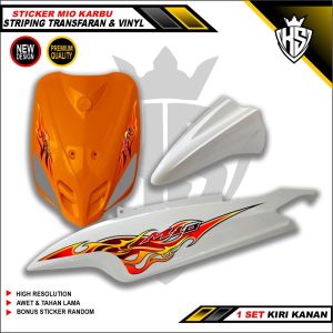 Striping Transparan Mio Karbu Sticker Motif Api Styles Baru