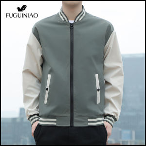Fuguiniao Mens Jacket Casual Jacket Long-sleeved Brand Jacket Baseball Fighter Pilot Jacket M-5XL