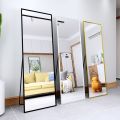 【Warranty】European style mirror Floor mirror Simple mirror Standing Long Mirror full length mirror motor mirror home mirror with stand Standing Cermin Dinding Besar Modern Nordic 150x37cm OOTD Full Body Standing Long Mirror Sta. 