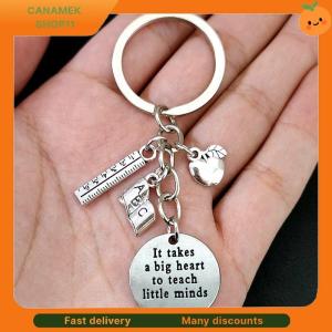 ❣️❣️❣️ Teacher Keychain It Takes A Big Heart To Teach Little Minds Keyring Schoolbag Pendant Decoration Gift