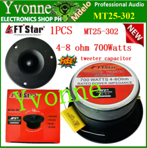 Yvonne SHOP 1PCS FTstar MT25-302 Titanium Tweeter 3inch 700Watts Speaker 1pcs free tweeter capacito