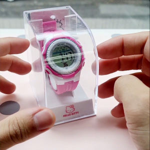 Sanrio Hello Kitty Ladies and Girls Silicon Strap Sporty Digital Watch HKSQ3382-01B Purple