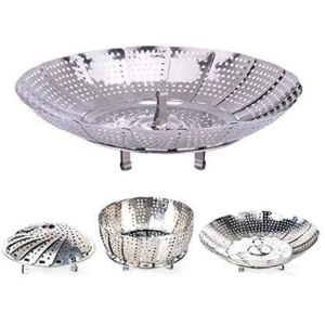 Alat Kukus Stainless Serbaguna Ukuran 12.5cm x 22.5cm Mekar Steamer Panci Kukusan Stainless Lipat Flexible Bunga