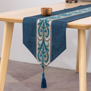 New Chinese Style Table Runner Cotton and Linen Classical Zen Tea Mat Table Flag Coffee Table Cover TV  Cabinet Cover Cloth Hotel Decoration Bed Flag