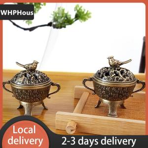 [COD] WHPHous Ship within 24 hours Magpie Lucky Incense Burner Metal Lotus Incense Burner Bowl Incense Holder With Handle Yoga Meditation Home Decor Ancient Style