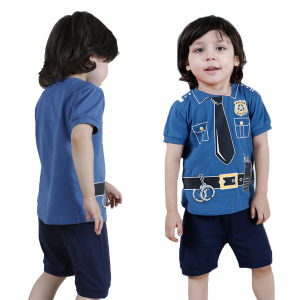 Cotton Pajama for Kid Boy Halloween Costume Toddler Police Fireman Sleepwear Party Clothing Children Birthday Photography clothes Girl Unicorn Short Sleeves Casual Sets