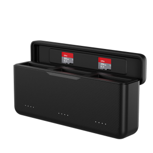 TELESIN Fast Charging Camera Battery Charger for DJI OSMO Action 5 4 3 Lightweight Type-C High-speed Charger with 2 MicroSD Card Storage Action Camera Accessories