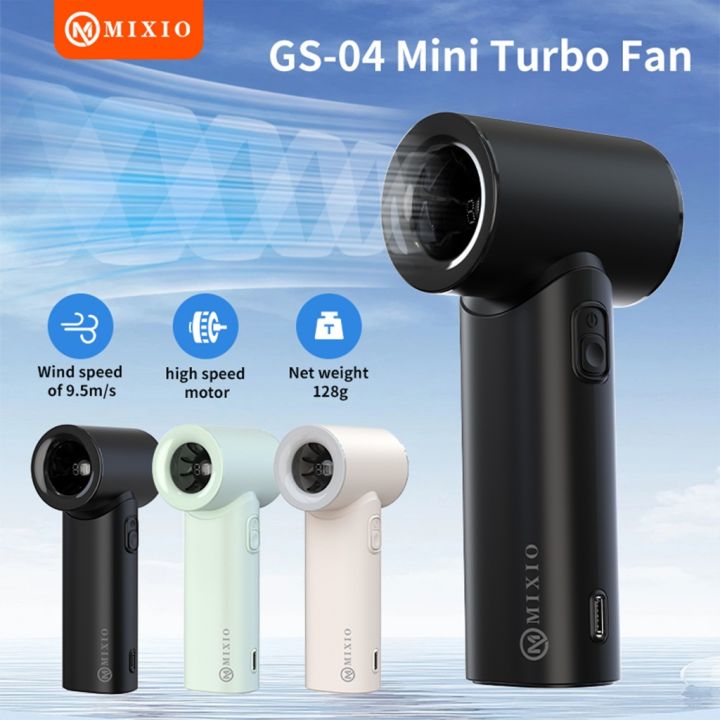 MIXIO GS-04 Mini Kipas Angin Turbo Strong Portable Handheld Rechargeable Mini Fan Lipat High Speed 17400RPM | Lazada Indonesia
