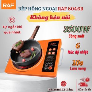 Bếp Điện Từ Đơn Bếp Hồng Ngoại RAF R8046B Công Suất 3500W Hẹn Giờ Tiết Kiệm Điện Không Kén Nồi