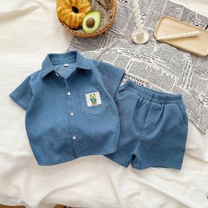 Bộ Cộc Tay  Gắn Logo Hình Gấu Chất Nhung Tăm Cho Bé Trai Từ 8-27kg SUMOKIDS