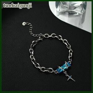 tuokaiguoji Fashion Exquisite Zircon Star Charm For Women Men Punk Style Star Color Chain Adjustable Bracelet Jewelry Accessories