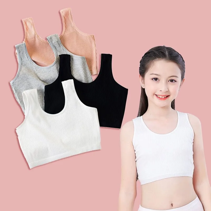 4 Colors/Set Soft Young Teenage Girls Bra Kids Training Small Vest Children  Underwear for 8 9 10 11 12 13 14 15 16 Years Old - AliExpress