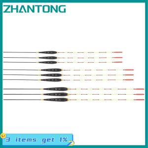 ZHANTONG Fishing Float Wood Fluorescent High Sensitivity Bobber Luminous Float Marked Bold Fishing Light Float Fishing Accessories