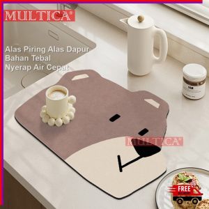 Multica COD Alas Pengering Piring Gelas Bahan Kulit Diatomite Tebal Daya Serap Air Tahan Lama