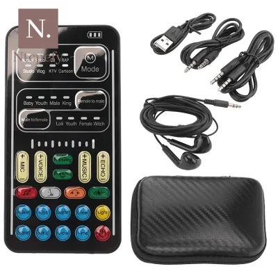 【Planet age】I9 Voice Changer Full Kit Multiple Audio Effect Bluetooth Live Sound Cards Ultra-Thin Portable Live Sound Card Mic Tool