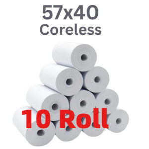 [SG Stock] cordless Thermal paper roll for NETS Machine receipt 57X40mm POS Nets Visa Foodpanda Grab GrabFood