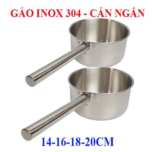 Gáo inox 304 cán ngắn 14-16-18-20cm, loại dày, sáng bóng; múc nước lèo ...