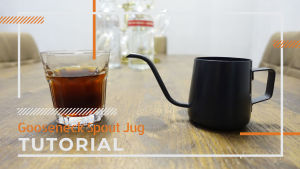 200ml Gooseneck Spout Drip Coffee Jug in Stainless Steel Matte black