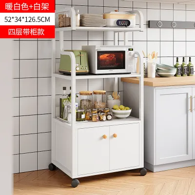 KEKEE Mobile Kitchen Storage Rack Microwave Oven Storage Cabinet Multi Functional Floor Shelves Rak simpanan dapur bimbit Kabinet storan 可移动厨房置物架