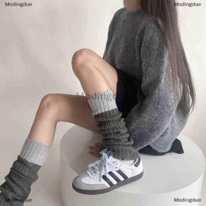 [COD] Modingdue Contrast Color Stitching Leg Cover Simple And Versatile Multi-color Warm Socks