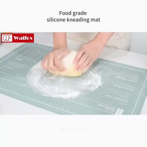 DenDen ~ Silicone Wooden Handle Rolling Pin Non-Stick Baking Bakeware BPA Free Food Grade Safe Penguli Doh Tepung Roti Donut