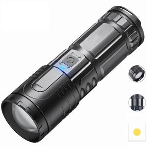 SENTER LED X3 SENTER LASER - BISA ZOOM - CAHAYA SUPER TERANG - BISA JADI POWERBANK - BISA DI CAS USB TYPE-C - BAHAN ABS