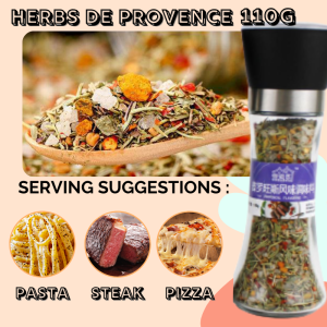 HomeChef Natural Herbs & Pepper Low Fat Seasonings Grinder Bottle 5 Flavors 天然现磨黑胡椒海盐香料研磨调味料 5种选择
