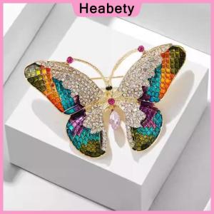 Heabety  Fashion Butterfly Brooches For Women Girls Colorful Butterfly Pins Wedding Party Jewelry Daily Clothing Accessories Gifts