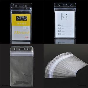 [COD] Yaokeqi 10 PCs Clear Plastic Vertical Waterproof Name Tag Zipper ID Card Holder Hot New