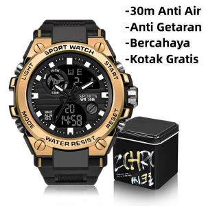 Jam Tangan Pria Dewasa Sport Watch Anti Air 30M Tahan Kejut Jam Tangan Digital Kotak Gratis COD + Ready Stok
