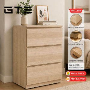 GTE 3 Drawer Household Storage Cabinet Wooden Living room Bedroom Organizer Almari Laci Kabinet Penyimpanan Rumah - Fulfilled by GTE SHOP